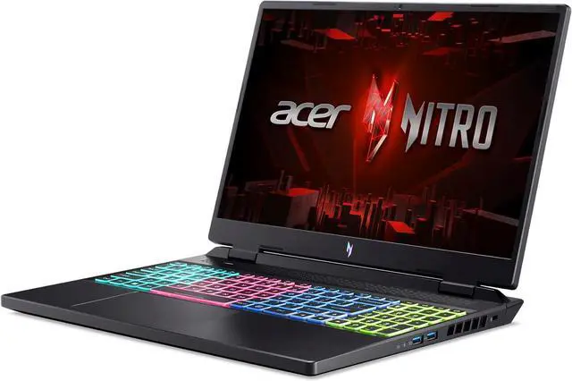 Alt view image 4 of 6 - Acer Nitro 16 Gaming Laptop, 16" WUXGA 165Hz, AMD Ryzen 7 7840HS Octa-Core Processor, NVIDIA GeForce RTX 4050 6 GB, 32GB DDR5  2TB PCIe SSD, RGB Backlit KB, Windows 11 Pro ,Office 2024 License