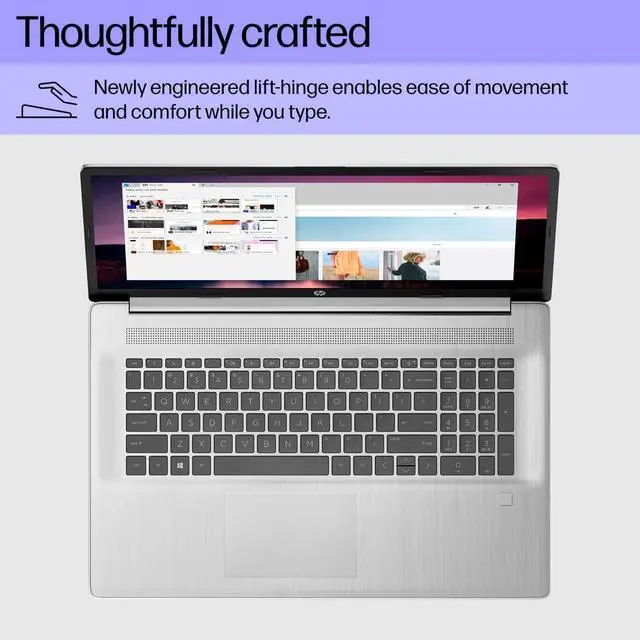 Alt view image 3 of 6 - HP 17 Laptop, 17.3" FHD (1920 x 1080) Display, Intel Core i3-N305 8 Cores Processor, Intel UHD Graphics, 32GB DDR4  512GB PCIe SSD, Fingerprint Reader, Wi-Fi 6, Windows 11 ,Office 2024 License