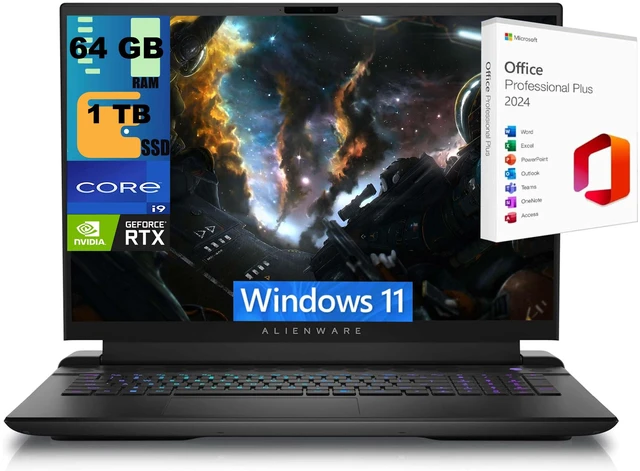 Alienware M18 Gaming Laptop, 18" QHD+ 165Hz, Intel Core i9 14900HX 24 ...