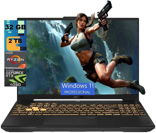 Main image of ASUS TUF A16 Gaming Laptop, 16" WUXGA (1920 x 1200) 144Hz, AMD Ryzen 7 170 8-Core Processor, NVIDIA GeForce RTX 4050 6GB GDDR6, 32GB DDR5 2TB PCIe SSD, Wi-Fi 6, Windows 11 Pro