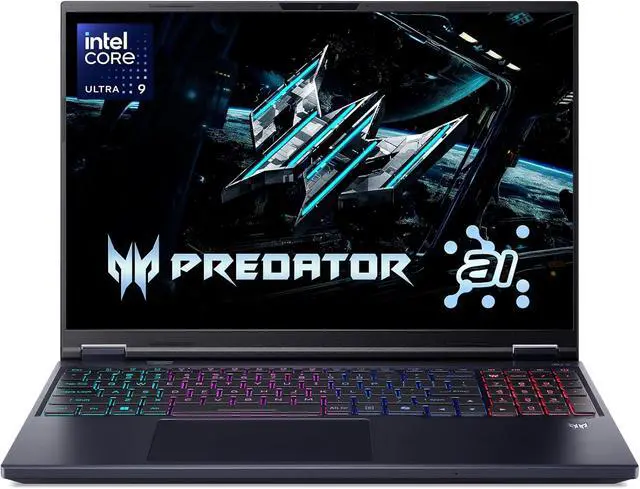 Alt view image 2 of 6 - Acer Predator Helios Neo 16 AI Gaming Laptop, 16" WQXGA 240Hz, Intel 24-core Ultra 9 275HX Processor, NVIDIA GeForce RTX 5070 Ti 12GB Graphic, 32GB DDR5 4TB PCIe SSD, Windows 11 Pro