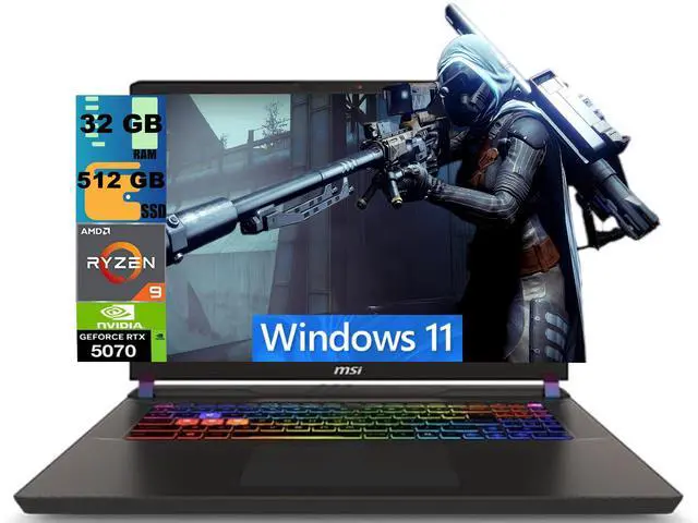 Main image of MSI Crosshair A16 Gaming Laptop, 16" 2.5K QHD+ 240Hz, AMD Ryzen 9 8940HX 16-Core Processor, NVIDIA Geforce RTX 5070 8 GB GDDR7, 32GB DDR5 512GB PCIe SSD, Wi-Fi 6E, Windows 11