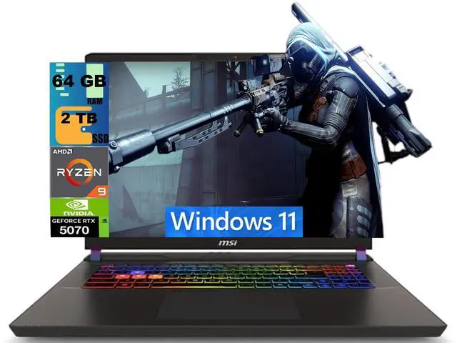 Main image of MSI Crosshair A16 Gaming Laptop, 16" 2.5K QHD+ 240Hz, AMD Ryzen 9 8940HX 16-Core Processor, NVIDIA Geforce RTX 5070 8 GB GDDR7, 64GB DDR5 2TB PCIe SSD, Wi-Fi 6E, Windows 11