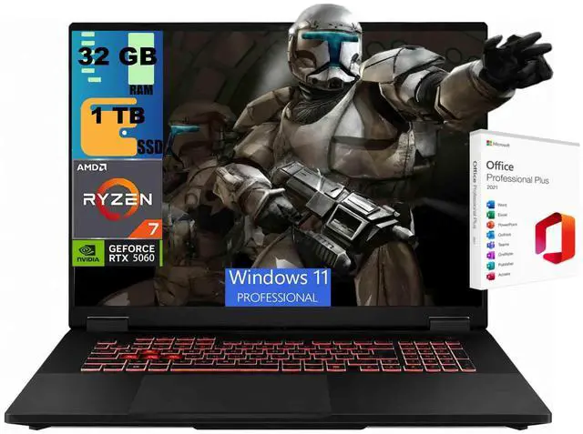 Main image of ASUS TUF A18 Gaming Laptop, 18" WUXGA 144Hz, AMD 8-core Ryzen 7 260 Processor, NVIDIA GeForce RTX 5060 8GB GDDR7, 32GB DDR5 1TB PCIe SSD, Wi-Fi 6E, Windows 11 Pro, Office 2021 License