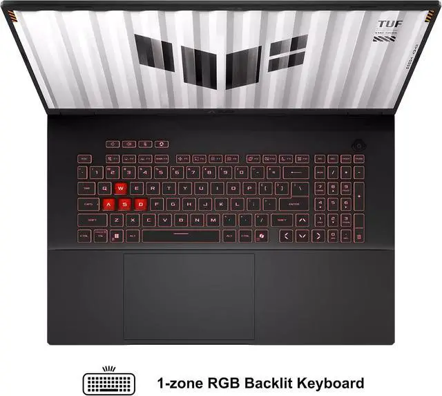 Alt view image 4 of 6 - ASUS TUF A18 Gaming Laptop, 18" WUXGA 144Hz, AMD 8-core Ryzen 7 260 Processor, NVIDIA GeForce RTX 5060 8GB GDDR7, 16GB DDR5 512GB PCIe SSD, Wi-Fi 6E, Windows 11, Office 2021 License