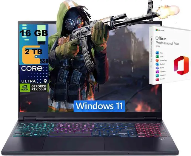 Main image of Acer Predator Helios Neo 16S AI Gaming Laptop, 16" WQXGA 240Hz, Intel Core Ultra 9 275HX 24-Core Processor, RTX 5060 8 GB GDDR7, 16GB DDR5 2TB PCIe SSD, Wi-Fi 6E, Windows 11, Office 2021 License