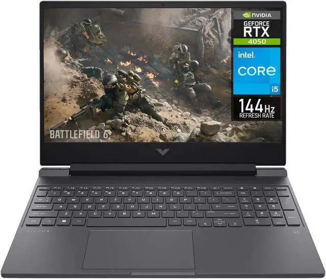 Alt view image 2 of 6 - HP Victus 15 Gaming Laptop, 15.6" FHD (1920 x 1080) 144Hz, Intel 8-core i5-13420H Processor, NVIDIA GeForce RTX 4050 6GB graphics, 32GB DDR4 512GB PCIe SSD, Windows 11, Office 2021 License