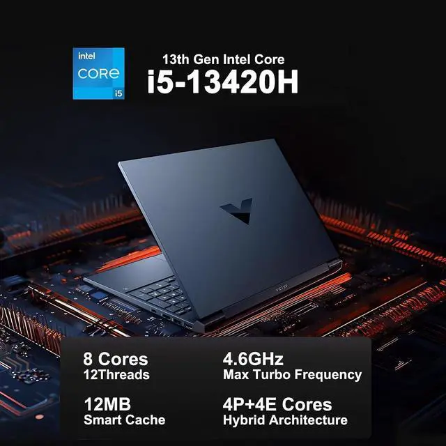 Alt view image 3 of 6 - HP Victus 15 Gaming Laptop, 15.6" FHD (1920 x 1080) 144Hz, Intel 8-core i5-13420H Processor, NVIDIA GeForce RTX 4050 6GB graphics, 32GB DDR4 512GB PCIe SSD, Windows 11, Office 2021 License