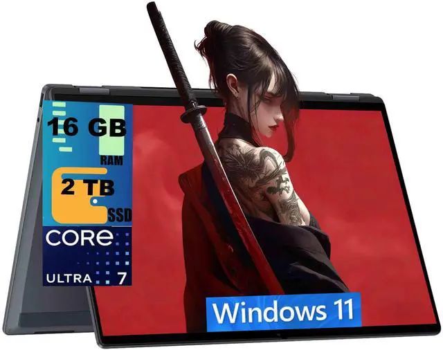 Main image of HP OmniBook X Flip 16 2-in-1 Laptop, 16" WUXGA (1920x1200) Touchscreen, Intel 8-core Ultra 7 256V Processor, Intel Arc 140V, 16GB DDR5 2TB PCIe SSD, Wi-Fi 6E, Windows 11 Home