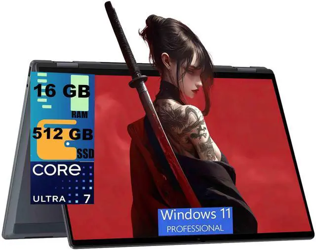 Main image of HP OmniBook X Flip 16 2-in-1 Laptop, 16" WUXGA (1920x1200) Touchscreen, Intel 8-core Ultra 7 256V Processor, Intel Arc 140V, 16GB DDR5 512GB PCIe SSD, Wi-Fi 6E, Windows 11 Pro