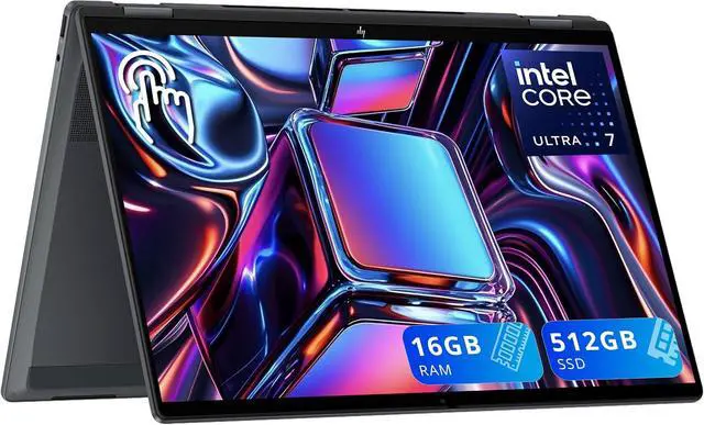 Alt view image 2 of 6 - HP OmniBook X Flip 16 2-in-1 Laptop, 16" WUXGA (1920x1200) Touchscreen, Intel 8-core Ultra 7 256V Processor, Intel Arc 140V, 16GB DDR5 256GB PCIe SSD, Wi-Fi 6E, Windows 11 Home