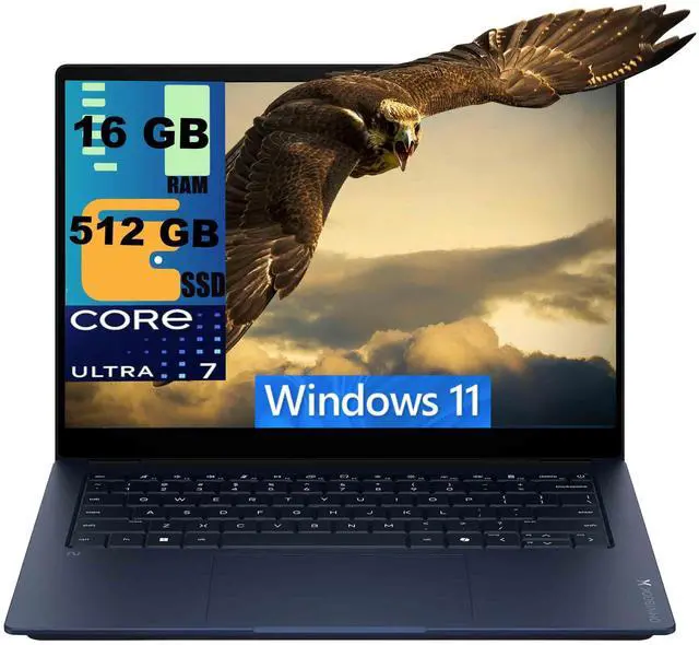 Main image of HP OmniBook X 14 Laptop, 14" 3K (2880 x 1800) OLED 120Hz Touchscreen, Intel Octa-core Ultra 7 355 Processor, Intel Graphics, 16GB DDR4 512GB PCIe SSD, Wi-Fi 7, Windows 11 Home