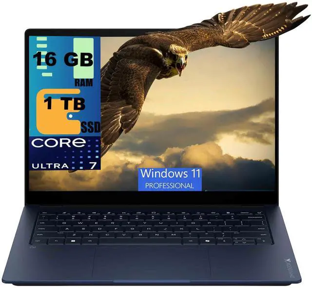 Main image of HP OmniBook X 14 Laptop, 14" 3K (2880 x 1800) OLED 120Hz Touchscreen, Intel Octa-core Ultra 7 355 Processor, Intel Graphics, 16GB DDR4 1TB PCIe SSD, Wi-Fi 7, Windows 11 Pro