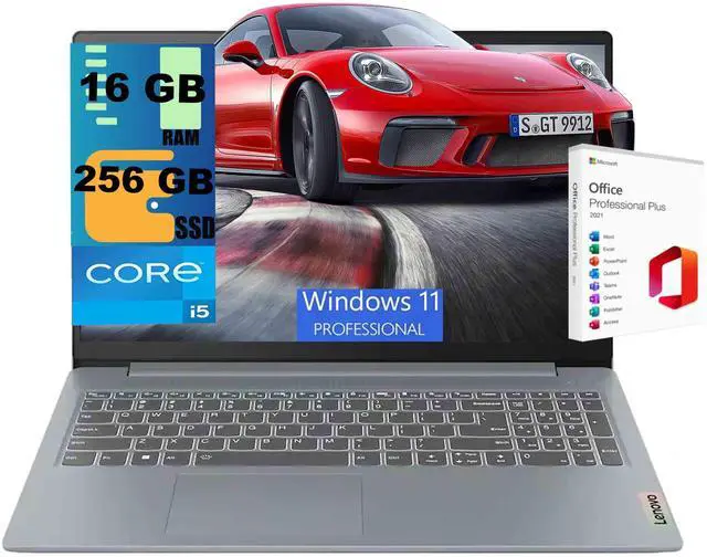 Main image of Lenovo IdeaPad Slim 3 15 Business Laptop, 15.6" FHD Display, Intel 10-core i5-1335U processor, Intel Iris Xe Graphics, 16GB DDR4 256GB PCIe SSD, Wi-Fi6, Windows 11 Pro, Office 2021 License