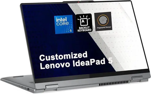 Alt view image 2 of 6 - Lenovo IdeaPad Flex 5 2-in-1 Laptop, 16" WUXGA Touchscreen, Intel Core 5 120U 10-core Processor, Intel Graphics, 16GB DDR4 256GB PCIe SSD, Fingerprint, Windows 11 Pro, Office 2021 License