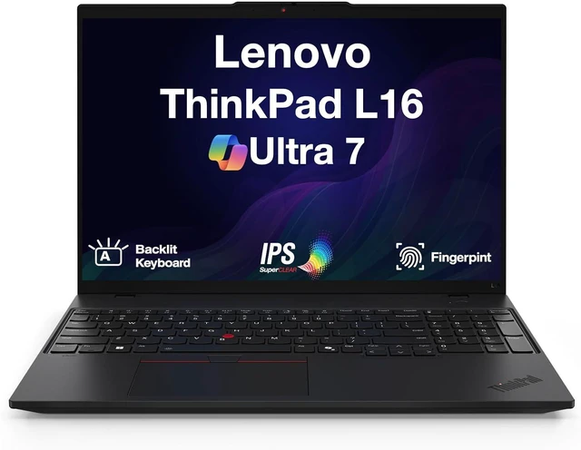 Alt view image 2 of 6 - Lenovo ThinkPad L16 Laptop, 16.0" WUXGA Display, Intel Core Ultra 7 155U 12-Cores Processor, Intel Graphics, 16GB DDR5 2TB PCIe SSD, Backlit KB, Fingerprint, Windows 11, Office 2021 License