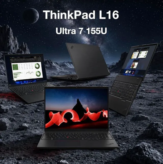 Alt view image 3 of 6 - Lenovo ThinkPad L16 Laptop, 16.0" WUXGA Display, Intel Core Ultra 7 155U 12-Cores Processor, Intel Graphics, 16GB DDR5 2TB PCIe SSD, Backlit KB, Fingerprint, Windows 11, Office 2021 License