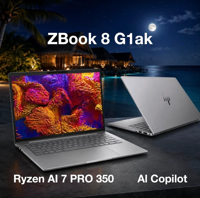 Alt view image 3 of 6 - HP ZBook 8 14 Laptop, 14.0" WUXGA Touchscreen, AMD Ryzen AI 7 PRO 350 8-Cores Processor, AMD Radeon 860M Graphics, 32GB DDR5 1TB PCIe SSD, Backlit KB, Fingerprint, Windows 11, Office 2021 License