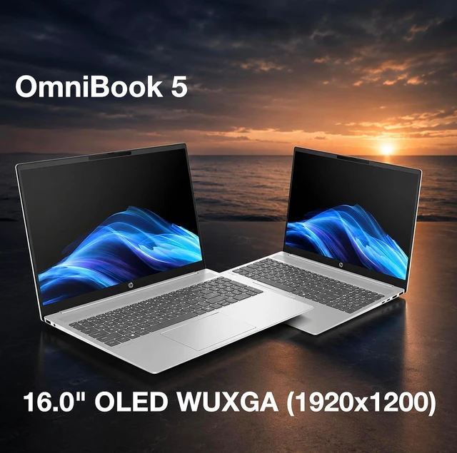 Alt view image 5 of 5 - HP OmniBook 5 16 Laptop, 16.0" OLED WUXGA Display, Intel Ultra 7-255U 12-Cores Processor, Intel Graphics, 16GB DDR5 1TB PCIe SSD, Backlit KB, WiFi 6, Webcam, Windows 11 Pro, Office 2021 License