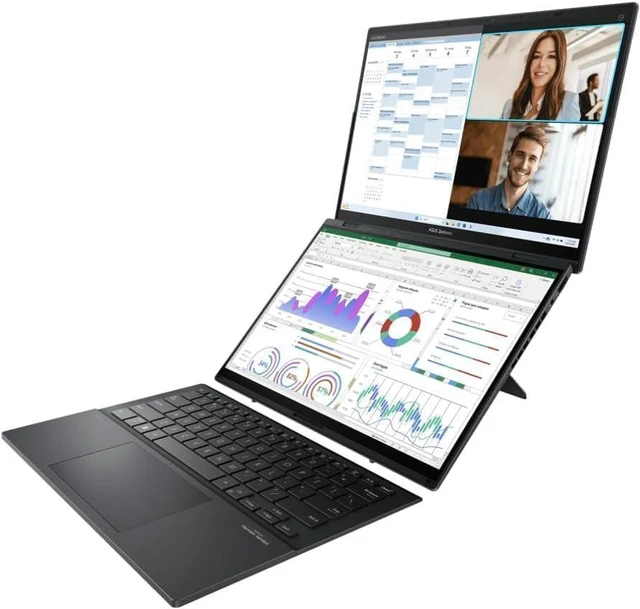 Alt view image 4 of 6 - ASUS Zenbook Duo AI Powered 2-in-1 Laptop, 14.0" OLED WUXGA Touchscreen, Intel Ultra 9-285H 16-Cores Processor, Intel Arc 140V Graphics, 32 DDR5 256 PCIe SSD, Backlit KB, WiFi 7, Windows 11 Pro