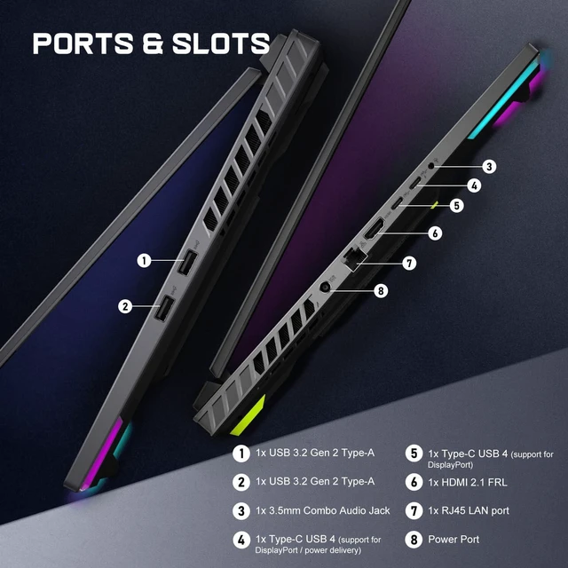 Alt view image 6 of 6 - ASUS ROG Strix G16 Gaming Laptop, 16" QHD+ (2560x1600) Display, AMD Ryzen 9 9955HX 16 Cores Processor, GeForce RTX 5070 8GB GDDR7, 64GB DDR5 1TB PCIe SSD, 4-Zone RGB Backlit KB, Windows 11 Pro