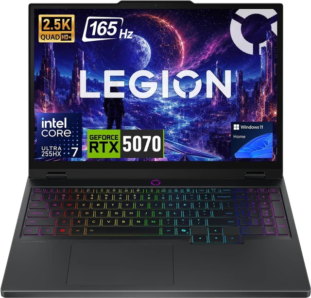 Alt view image 2 of 6 - Lenovo Legion 5 15 Gaming Laptop, 15.1" WQXGA (2560x1600) Display, Intel Core Ultra 7 255HX 20 cores Processor, NVIDIA GeForce RTX 5070 8GB GDDR7, 16GB DDR5 512GB PCIe SSD, Wi-Fi 7, Windows 11