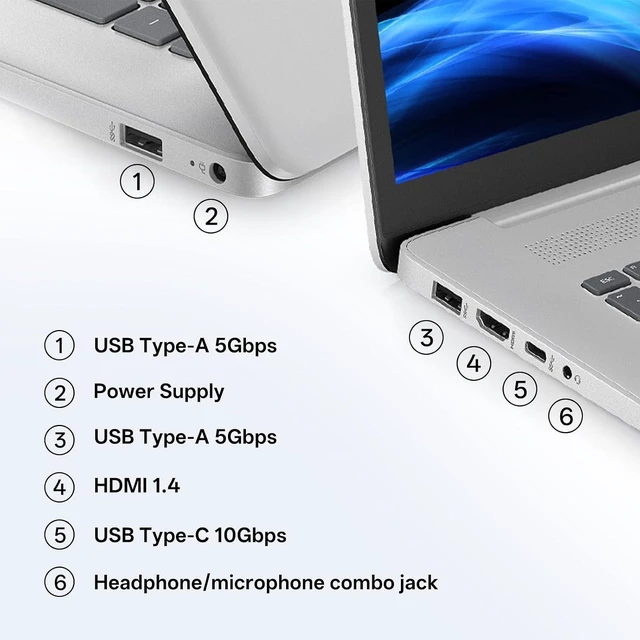 Alt view image 6 of 6 - HP 17 Laptop, 17.3" HD+ Touchscreen, Intel Core i5-1335U 10-core processor, Intel Iris Graphics, 64GB DDR4 1TB PCIe SSD, Wi-Fi 6, Webcam, Windows 11