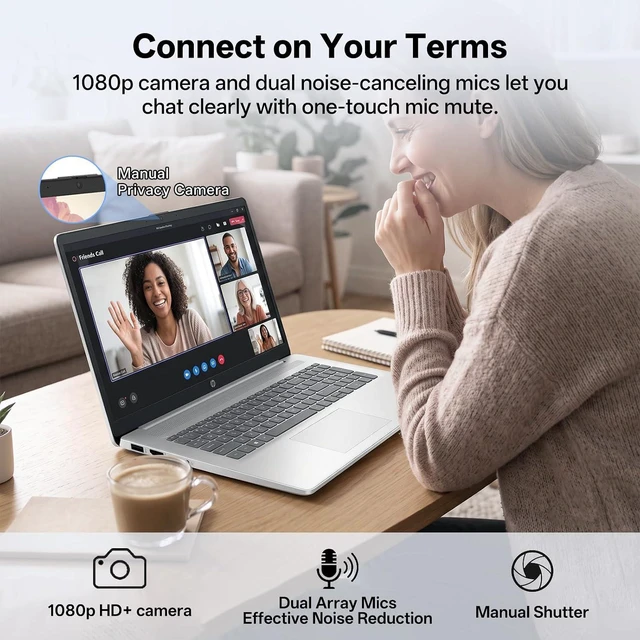 Alt view image 5 of 6 - HP 17 Laptop, 17.3" HD+ Touchscreen, Intel Core i5-1335U 10-core processor, Intel Iris Graphics, 64GB DDR4 1TB PCIe SSD, Wi-Fi 6, Webcam, Windows 11