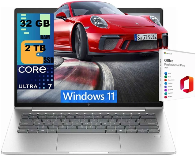 Main image of HP Elitebook 640 14 Laptop, 14" FHD+ Touchscreen, Intel Core Ultra 7 165U 12 Cores Processor, Intel Graphics, 32GB DDR5 2TB PCIe SSD, Wi-Fi 6, Backlit KB, FR, Windows 11, Office 2021 License