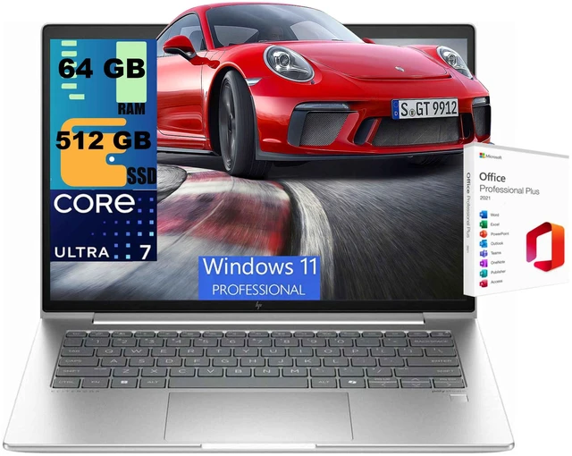 Main image of HP Elitebook 640 14 Laptop, 14" FHD+ Touchscreen, Intel Core Ultra 7 165U 12 Cores Processor, Intel Graphics, 64GB DDR5 512GB PCIe SSD, Wi-Fi 6, Backlit KB, FR, Windows 11 Pro, Office 2021 License