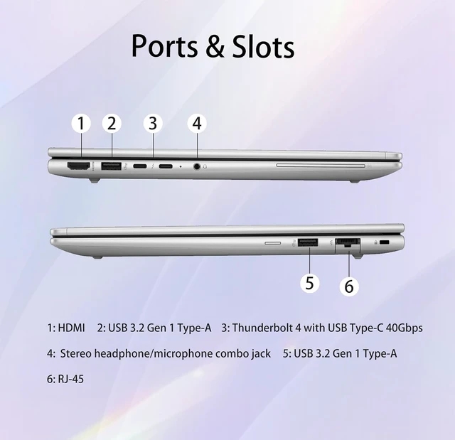 Alt view image 6 of 6 - HP Elitebook 640 14 Laptop, 14" FHD+ Touchscreen, Intel Core Ultra 7 165U 12 Cores Processor, Intel Graphics, 16GB DDR5 512GB PCIe SSD, Wi-Fi 6, Backlit KB, FR, Windows 11 Pro, Office 2021 License