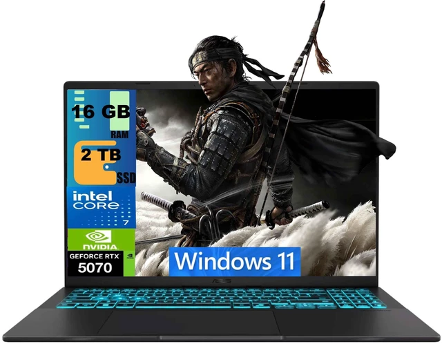 Main image of ASUS V16 Gaming Laptop, 16" WUXGA 144Hz, Intel Core 7 240H Processor, NVIDIA GeForce RTX 5070 8GB GDDR7, 16GB DDR5 2TB PCIe SSD, Wi-Fi 6 + Bluetooth 5.3, Windows 11