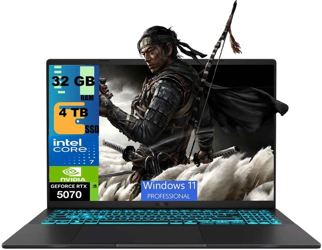 Main image of ASUS V16 Gaming Laptop, 16" WUXGA 144Hz, Intel Core 7 240H Processor, NVIDIA GeForce RTX 5070 8GB GDDR7, 32GB DDR5 4TB PCIe SSD, Wi-Fi 6 + Bluetooth 5.3, Windows 11 Pro