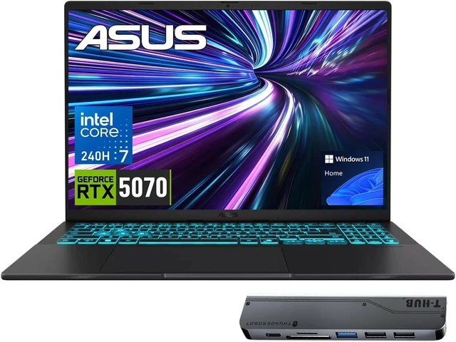 Alt view image 2 of 6 - ASUS V16 Gaming Laptop, 16" WUXGA 144Hz, Intel Core 7 240H Processor, NVIDIA GeForce RTX 5070 8GB GDDR7, 16GB DDR5 512GB PCIe SSD, Wi-Fi 6 + Bluetooth 5.3, Windows 11