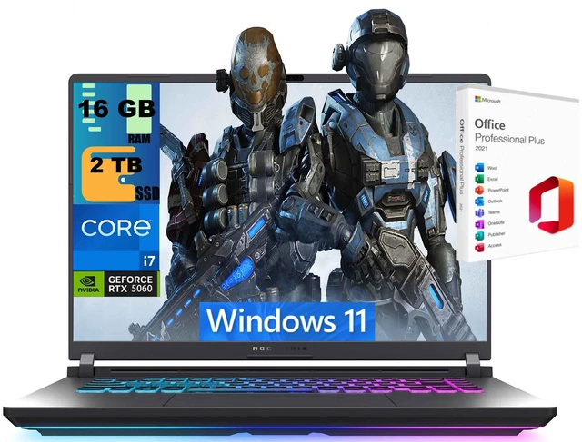 Main image of ASUS ROG Strix G18 Gaming Laptop, 18" FHD+ 144Hz, Intel Core i7-14650HX 16 Cores Processor, NVIDIA GEFORCE RTX 5060 8GB GDDR7, 16GB DDR5 2TB PCIe SSD, Wi-Fi 7, Windows 11, Office 2021 License