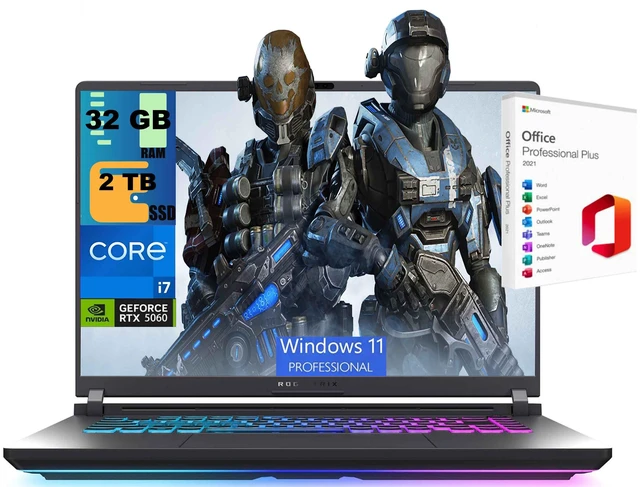Main image of ASUS ROG Strix G18 Gaming Laptop, 18" FHD+ 144Hz, Intel Core i7-14650HX 16 Cores Processor, NVIDIA GEFORCE RTX 5060 8GB GDDR7, 32GB DDR5 2TB PCIe SSD, Wi-Fi 7, Windows 11 Pro, Office 2021 License