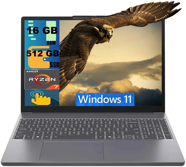 Main image of Lenovo IdeaPad Slim 3 15 Laptop, 15.3" FHD+ Touchscreen, AMD Ryzen 7 170 8-Cores Processor, AMD Radeon 680M Graphics, 16GB DDR5 512GB PCIe SSD, Wi-Fi 6 and Bluetooth 5.3, Windows 11 Home