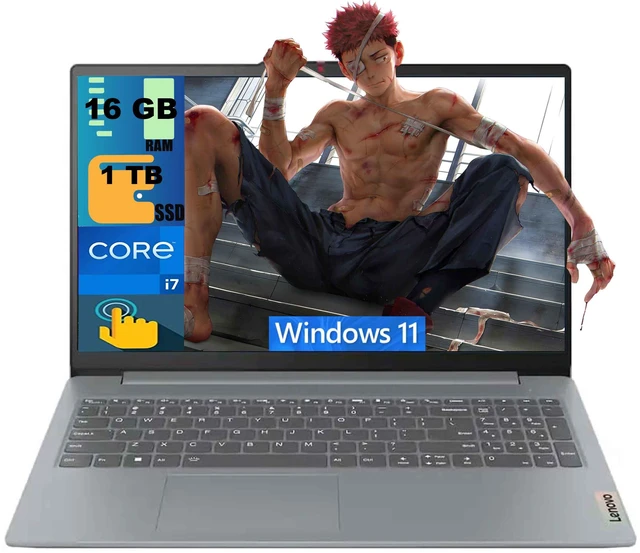 Main image of Lenovo IdeaPad 15 Laptop, 15.6" FHD (1920 x 1080) Touchscreen, Intel Core i7-1355U 10-Core Processor, Intel Iris Xe Graphics, 16GB DDR5 1TB PCIe SSD, Wi-Fi 6, Backlit KB, Windows 11 Home