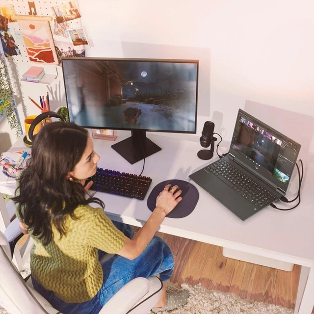Alt view image 6 of 6 - HP Victus 15 Gaming Laptop, 15.6" FHD 144Hz, AMD Ryzen 5 7535HS 6 cores, AMD Radeon RX 6550M, Backlit Keyboard, Wi-Fi 6, Office 2021 License, Windows 11 Home, 16GB DDR5 RAM 1TB PCIe SSD