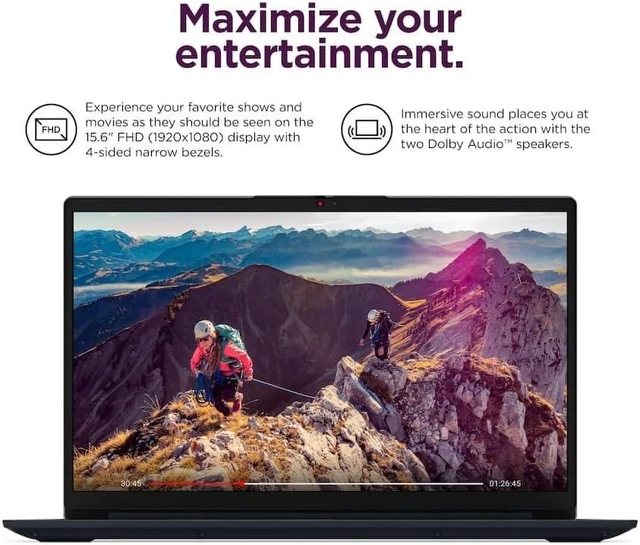 Alt view image 5 of 6 - Lenovo Ideapad 1 15 Laptop, 15.6" Full HD (1920 x 1080) Display, AMD Ryzen 5 7520U 4-core Processor, AMD Radeon 610M, 8GB DDR5 512GB PCIe SSD, Wi-Fi & Bluetooth, Windows 11 Pro, Office 2021 License