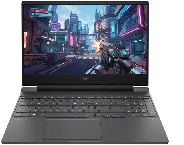 Main image of HP Victus 15 Gaming Laptop, 15.6" FHD 144Hz, AMD Ryzen 5 8645HS 6 Cores, NVIDIA GeForce RTX 4050 6GB GDDR6, Backlit KB, Windows 11 Home, 8GB DDR5 256GB PCIe SSD