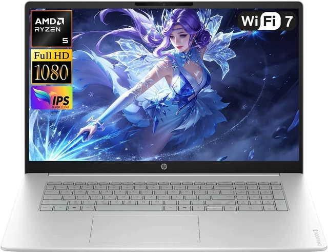 Alt view image 2 of 5 - HP OmniBook 3 17.3" Business Laptop, 17.3" FHD (1920 x 1080) Display, AMD Ryzen 5 40 4 Cores Processor, AMD Radeon 610M, 8GB DDR5 1TB PCIe SSD, Wi-Fi 7, Windows 11 Pro