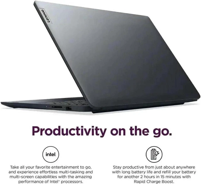 Alt view image 3 of 5 - Lenovo IdeaPad 1 15 Laptop, 15.6" FHD Touchscreen, Intel Core i5-1334U 10 Cores Processor, Intel Iris Xe Graphics, Wi-Fi 6, Windows 11 Pro, Lifetime Office 2021, 40GB RAM, 512GB PCIe SSD
