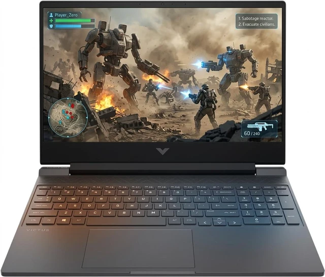 Main image of HP Victus 15 Gaming Laptop, 15.6" FHD 144Hz, AMD Ryzen 7 7445HS 6 Cores Processor, NVIDIA GeForce RTX 4050, Backlit KB, Windows 11 Home, Lifetime Office 2021, 64GB DDR5 RAM, 2TB SSD