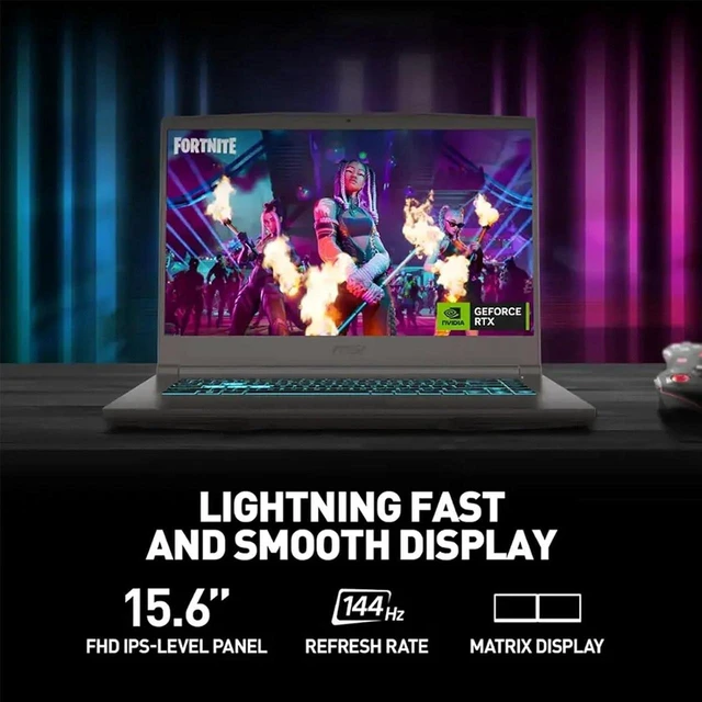 Alt view image 3 of 5 - MSI Thin 15 Gaming Laptop, 15.6" FHD 144Hz, AMD Ryzen 5 7535HS 6 Cores, GeForce RTX 4050 6GB GDDR6, Wi-Fi 6E, Windows 11 Pro, 32GB DDR5 RAM, 4TB SSD