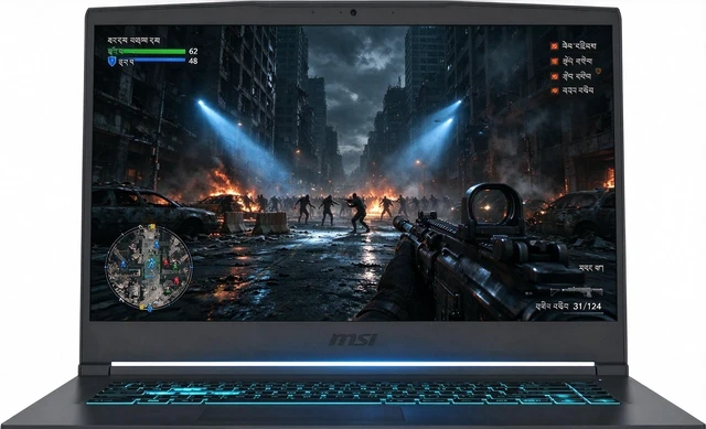 Main image of MSI Thin 15 Gaming Laptop, 15.6" FHD 144Hz Display, Intel Core i7-13620H 10-Core Processor, NVIDIA GeForce RTX 4050 6GB GDDR6, Wi-Fi 6E, 64GB RAM 2TB SSD, Office 2021, Windows 11 Home