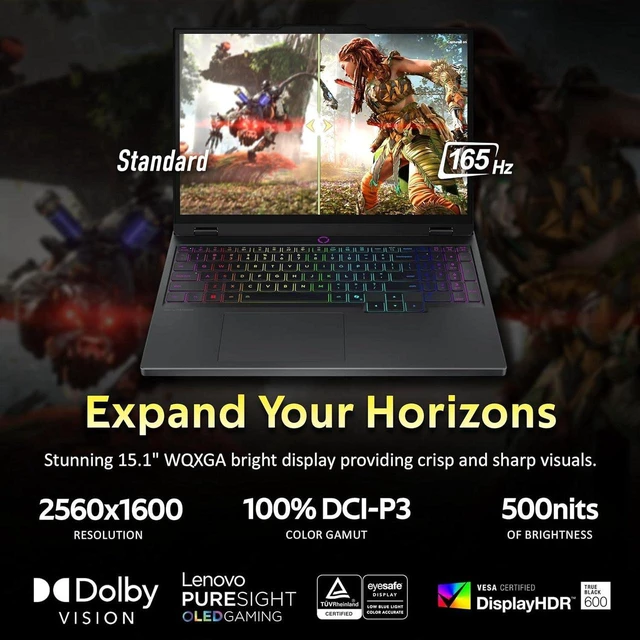Alt view image 4 of 6 - Lenovo Legion 5 15 Gaming Laptop, 15.1" WQXGA 165Hz Display, Intel Core i7-14700HX 14-Core Processor, NVIDIA GeForce RTX 5060 8GB GDDR7, 64GB DDR5 2TB PCIe SSD, Windows 11 Pro