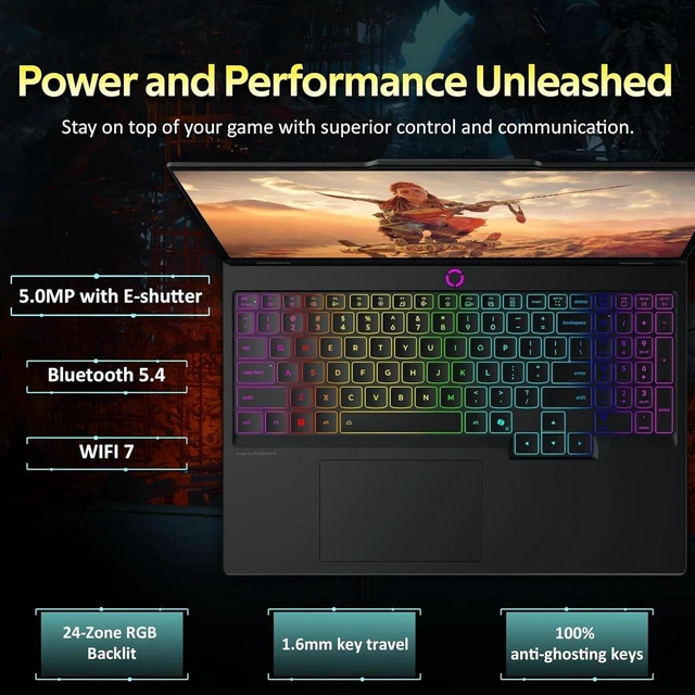 Alt view image 5 of 6 - Lenovo Legion 5 15 Gaming Laptop, 15.1" WQXGA 165Hz Display, Intel Core i7-14700HX 14-Core Processor, NVIDIA GeForce RTX 5060 8GB GDDR7, 64GB DDR5 2TB PCIe SSD, Windows 11 Pro