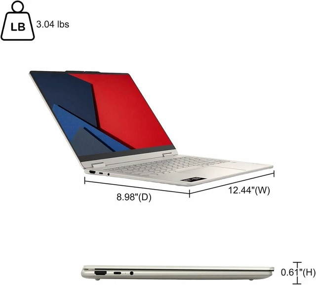Alt view image 2 of 6 - Lenovo Yoga 7 2-in-1 Laptop, AMD Ryzen AI 5 430 Processor, AMD Radeon 840M Graphics, 14" WUXGA Touchscreen, Wi-Fi 7, USB-C, 16GB DDR5 1TB PCIe SSD, Lifetime Office 2021, Windows 11 Pro