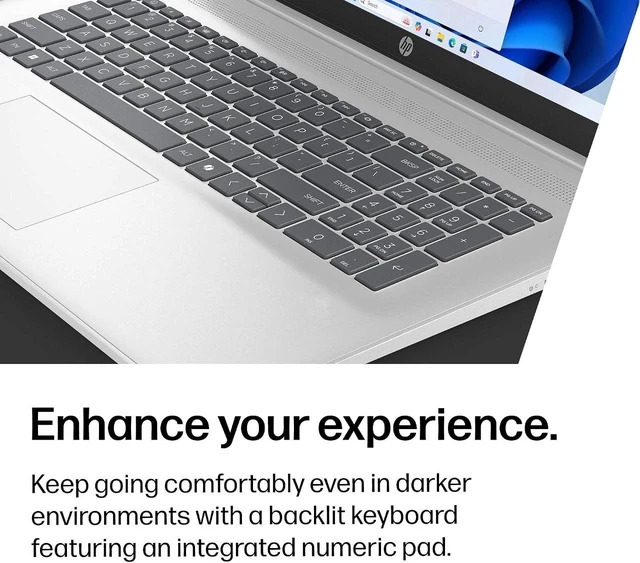 Alt view image 3 of 6 - HP 17 Laptop, Intel Core i7-1355U 10-Core Processor, Intel Iris Xe Graphics, 17.3" FHD Display, Wi-Fi 6, Number Pad, HDMI, USB-C, 64GB RAM 512GB SSD, Windows 11 Pro